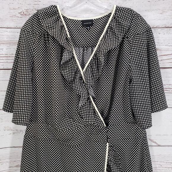 Who What Wear Polka Dot Ruffle Cap Sleeve Wrap Dress Size XL - Picture 4 of 12